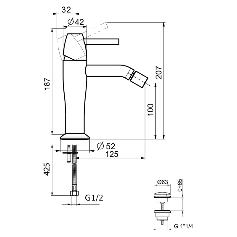 OE840102015 Смеситель для биде Webert Opera Moderna  - Вид №1