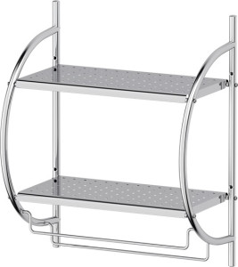 DEF 008 Полка металлическая 2-х ярусная со штангами для полотенец 44 cm DEFESTO Pro