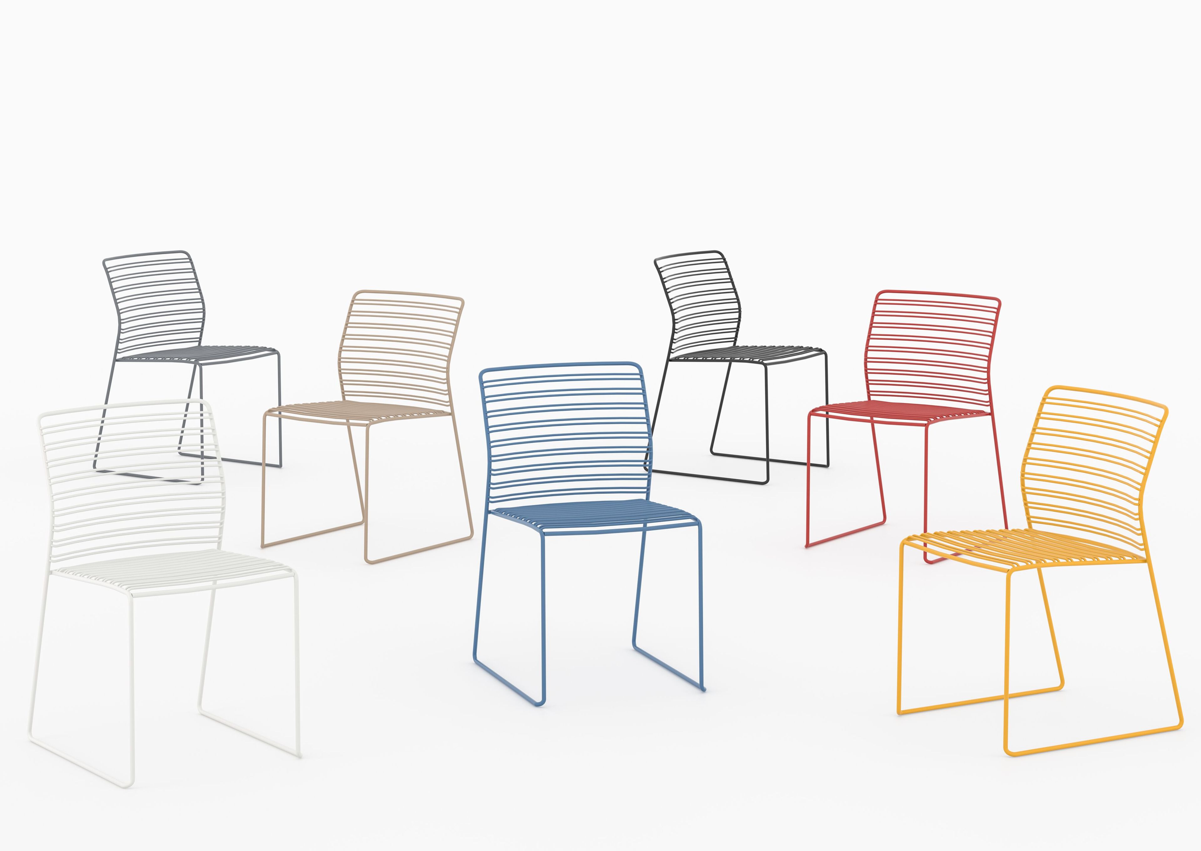 Штабелируемый стальной стул с порошковым покрытием Urbantime LIBRA WIRE ARCH-00136016