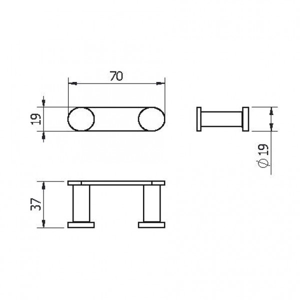 Планка 2 крючка 7 см Langberger 28032А sun-id-561740 - Вид №1