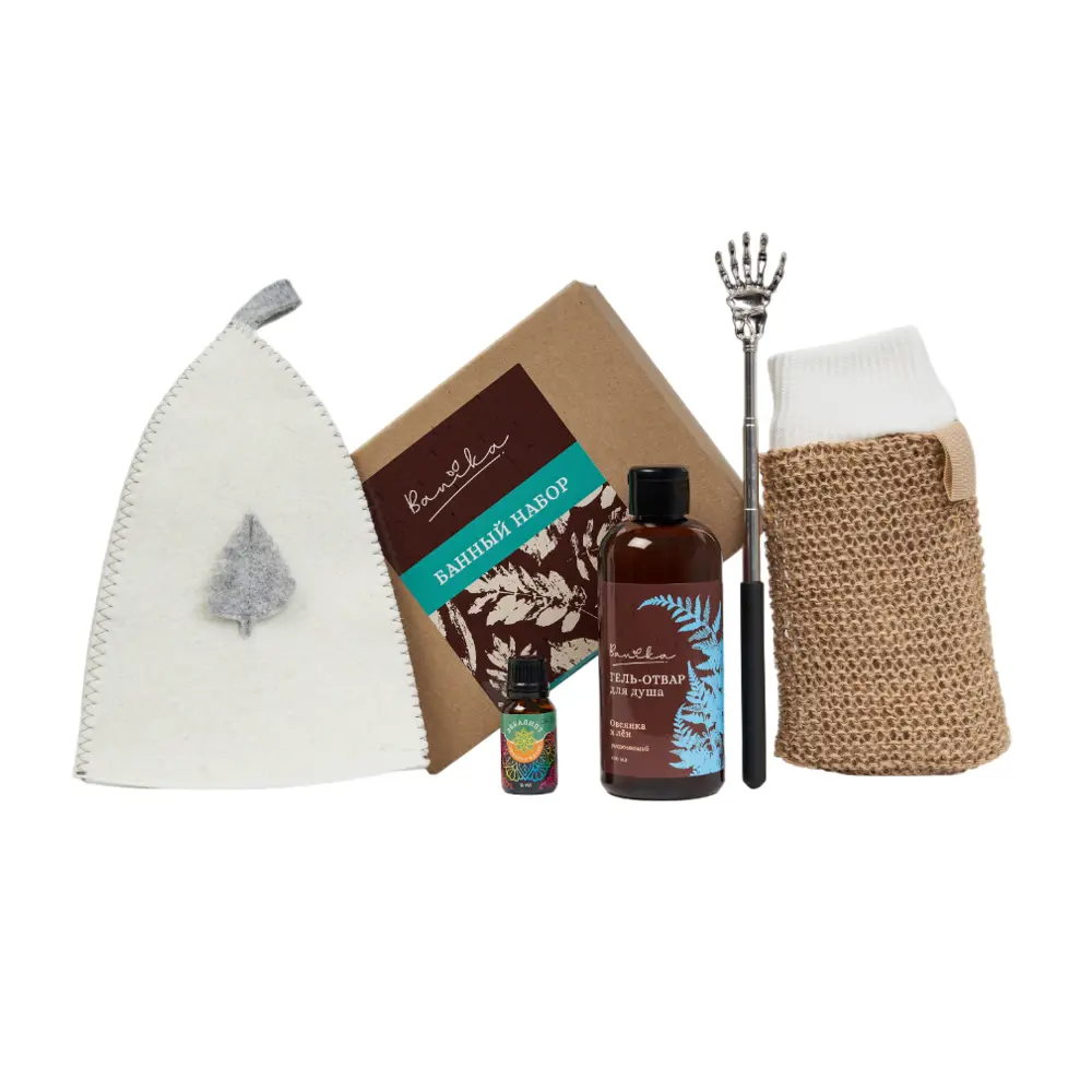 Набор для бани Banika войлок цвет белый/коричневый STLM-2053478