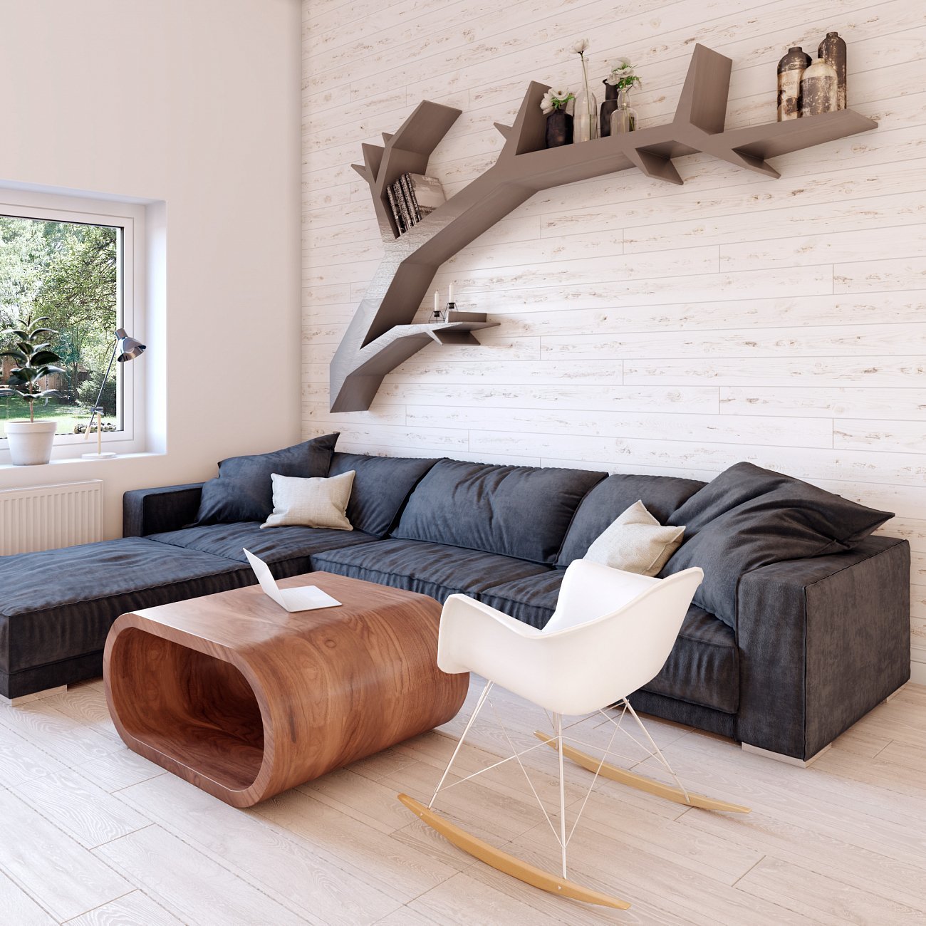 Журнальный столик дизайнерский орех 100 см "Цикл" от Odingeniy ODINGENIY ЦИКЛ 178294 Орех;коричневый  - Вид №1