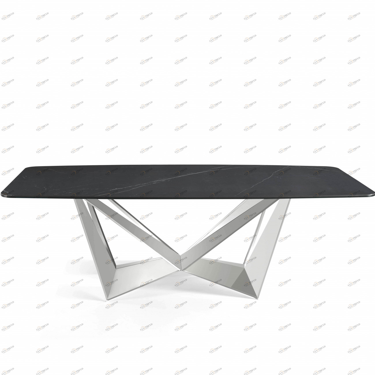 Обеденный стол прямоугольный с черным мрамором 260 см CT2061-MARM-NEGRO от Angel Cerda ANGEL CERDA  241906 Черный 