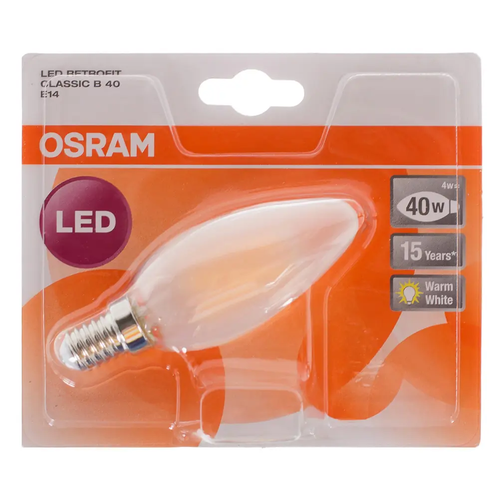 Лампа светодиодная Osram E14 4 Вт 470 Лм свет тёплый белый матовая STLM-2193497 - Вид №1