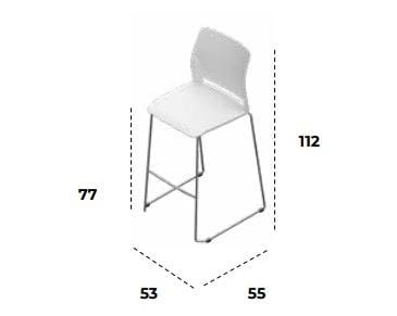 Высокий табурет из инженерного пластика Bralco Hub ARCH-00068410