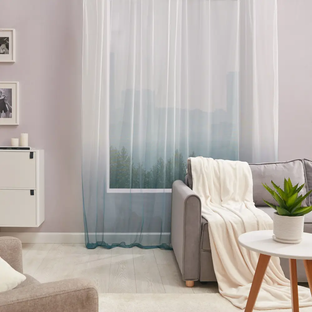 MIAMOZA Тюль Париж - элегантная занавесь цвета морской волны 300x280 см 84841891