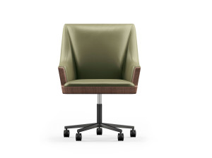 Кожаное вращающееся офисное кресло с колесами