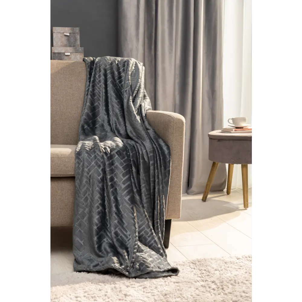 Плед Ardenza Arce 180х200 см фланель цвет темно-серый 83683024 STLM-2200572 - Вид №4