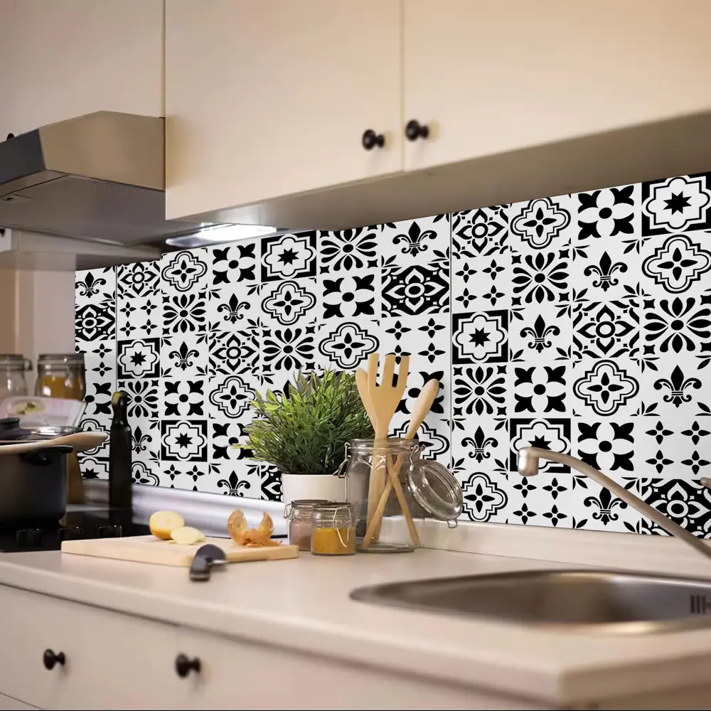 89347298 Пленка самоклеящаяся Плитка 0.60x8 м цвет черно-белый STLM-0812430 INSPIRE  - Вид №1