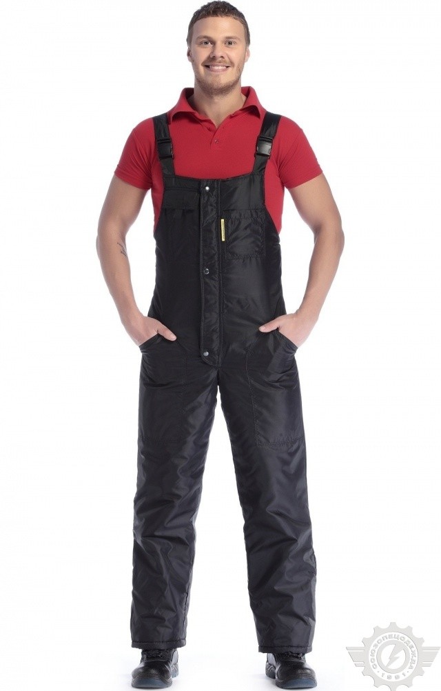 65023 Полукомбинезон зимний влагозащитный черный  Зимняя спецодежда  размер 56-58/170-176  - Вид №5