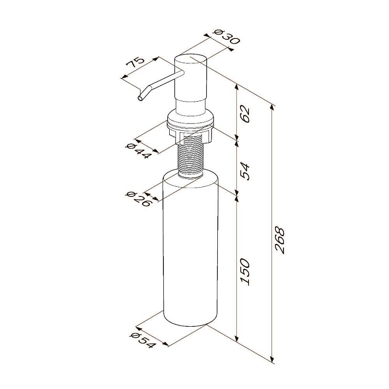 A8437100 кухонный диспенсер хром AM.PM X-Joy  - Вид №5