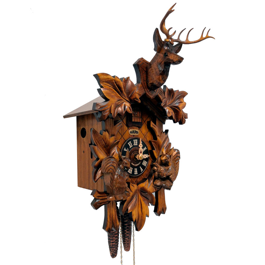 Часы настенные с кукушкой коричневые 0533 Sars SARS ДИЗАЙНЕРСКИЕ 00-3967485 Коричневый  - Вид №1