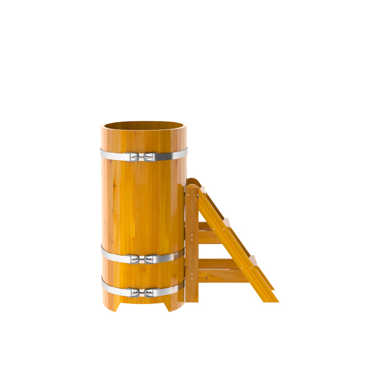 2249 Купель овальная из лиственницы Рустик 0,59х1,06х1,2 натуральная Alyarus  - Вид №3