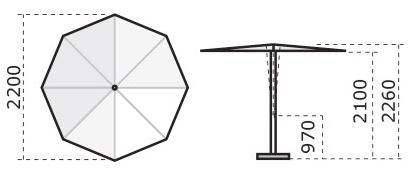 Scolaro Parasol Круглый зонт из алюминия с порошковым покрытием Revo C2200 res - Вид №5