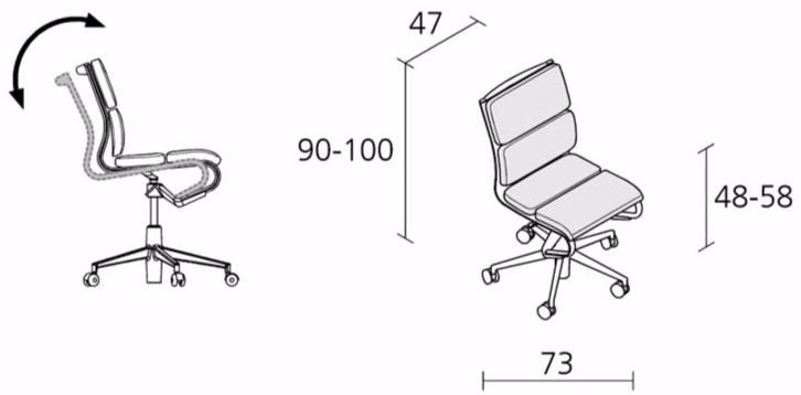 Alias Кожаное офисное кресло с регулируемой высотой на колесиках Frame sun-id-1456049 - Вид №2