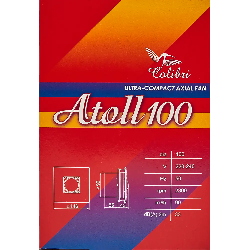 Вентилятор осевой вытяжной Вентс Atoll D100 мм 33 дБ 90 м³/ч цвет белый 82771302 STLM-2049765  - Вид №4