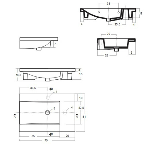 41819 Накладная раковина под столешницу  овальная Santreyd  - Вид №2