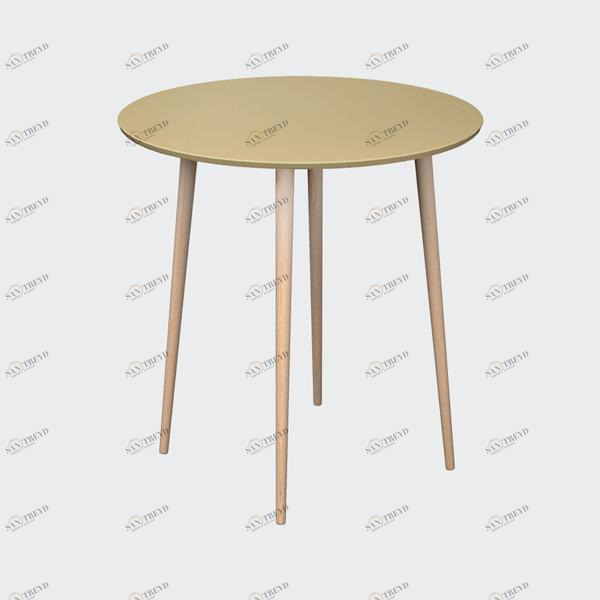 Обеденный стол круглый бежевый 80 см "Спутник" WOODI  00-3966030 Бежевый 