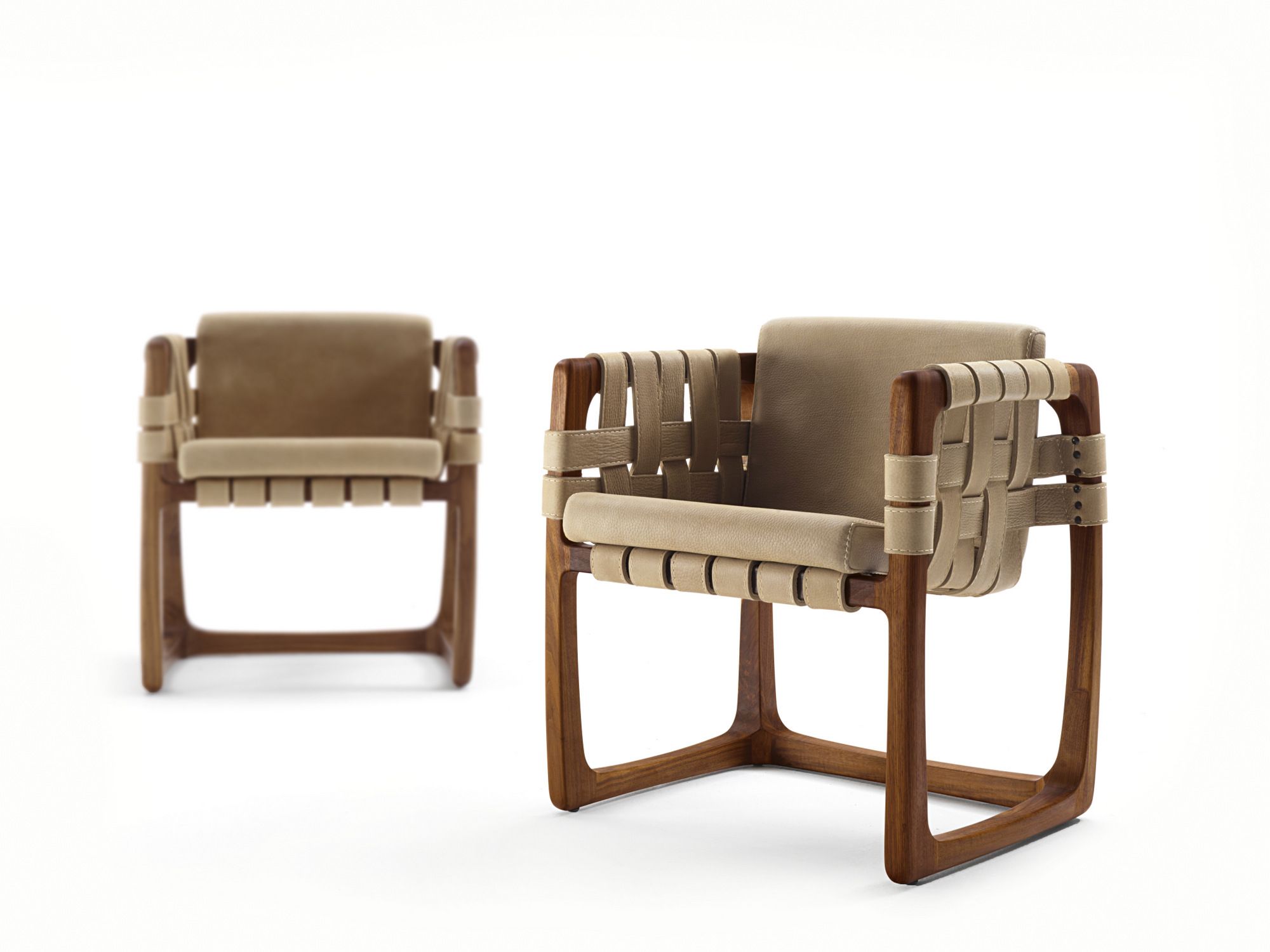 Кожаный стул с твердой деревянной рамой Riva 1920 бунгало ARCH-00044682 - Вид №3