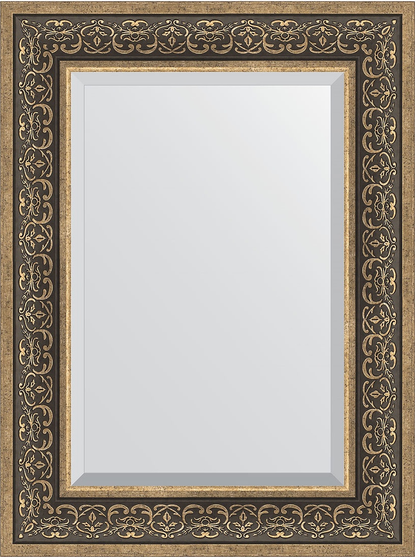 BY 3397 Зеркало с фацетом в багетной раме - вензель серебряный 101 mm EVOFORM Exclusive