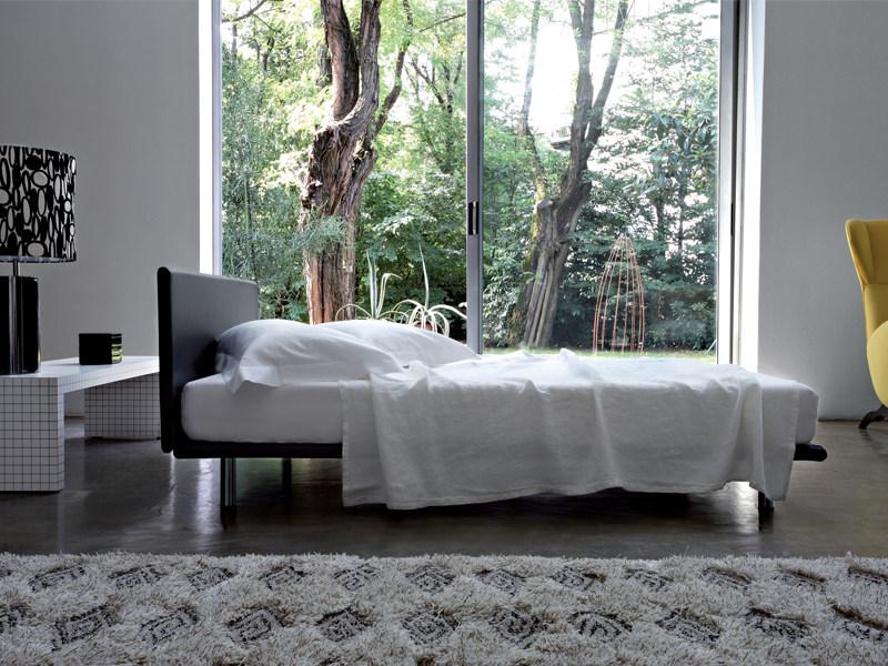 Zanotta Регулируемая по высоте двуспальная кровать из ткани или кожи Milano sun-id-1463811 - Вид №3