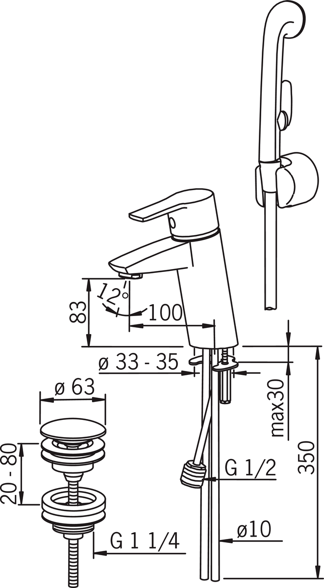 Oras 2808 Смеситель для умывальника 2808 Cubista Хром  - Вид №3