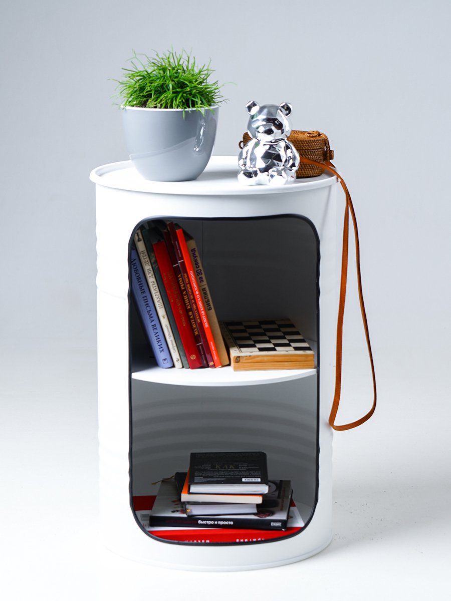 Бочка-шкаф декоративная металлическая белая X White STARBARREL  00-3895255 Белый  - Вид №3