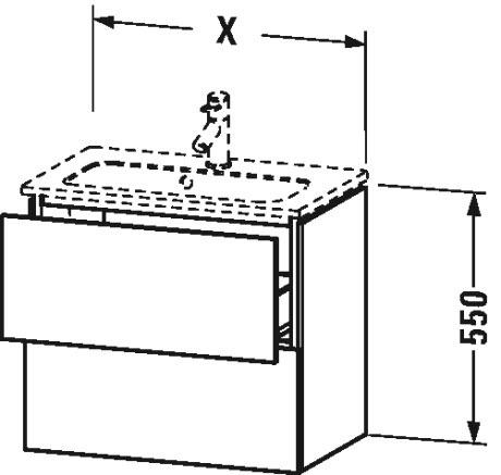 Тумбочка подвесная компакт L-Cube #LC6256 620 x 391 мм Duravit LC625605151 - Вид №3