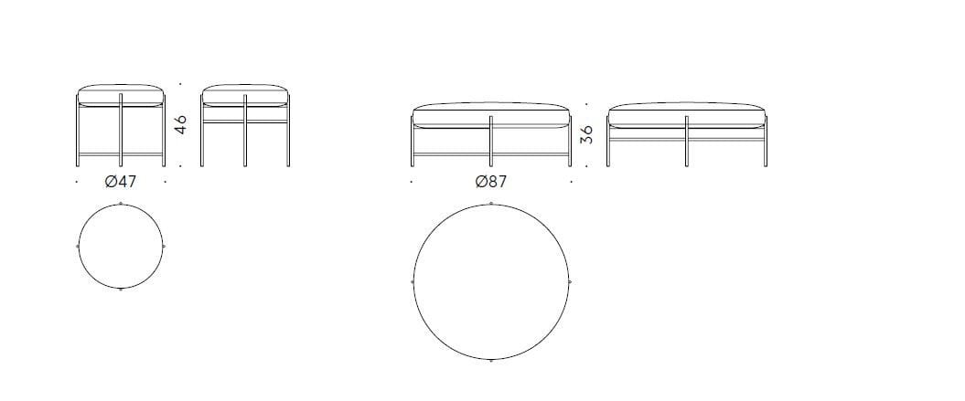 Круглый кожаный пуф DE PADOVA Sen ARCH-00017781 - Вид №4