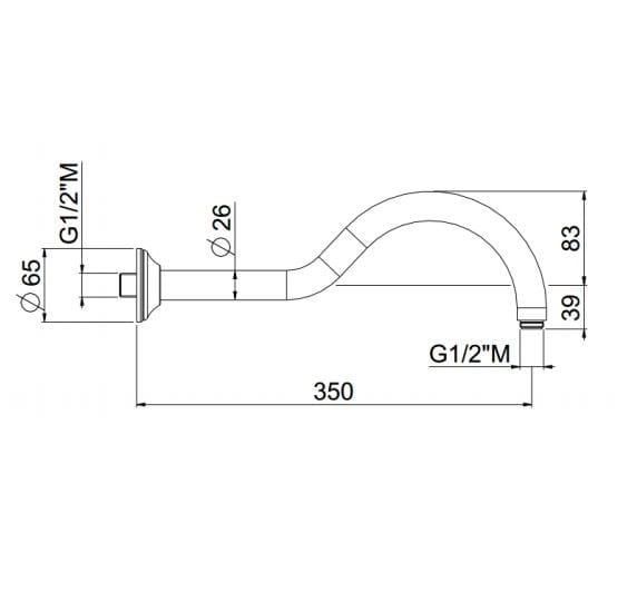 Душевая рука CARIMALI BRACCIO DOCCIA UNCINO ARCH-00095960 - Вид №2