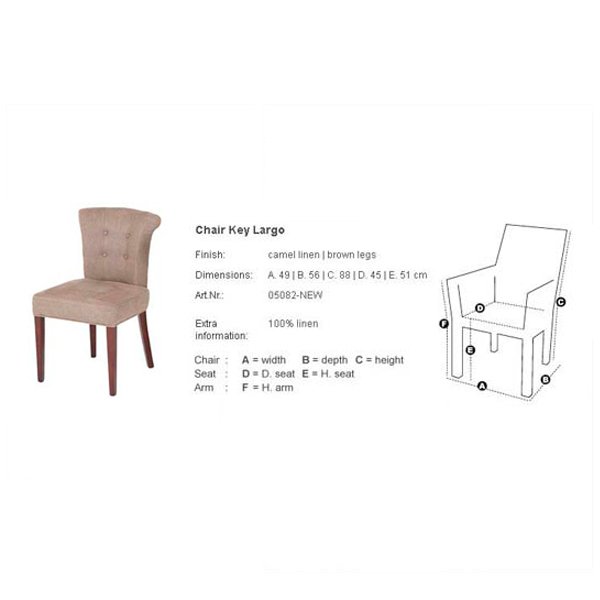 Стул обеденный бежевый Key Largo от Eichholtz EICHHOLTZ  247248 Бежевый  - Вид №6