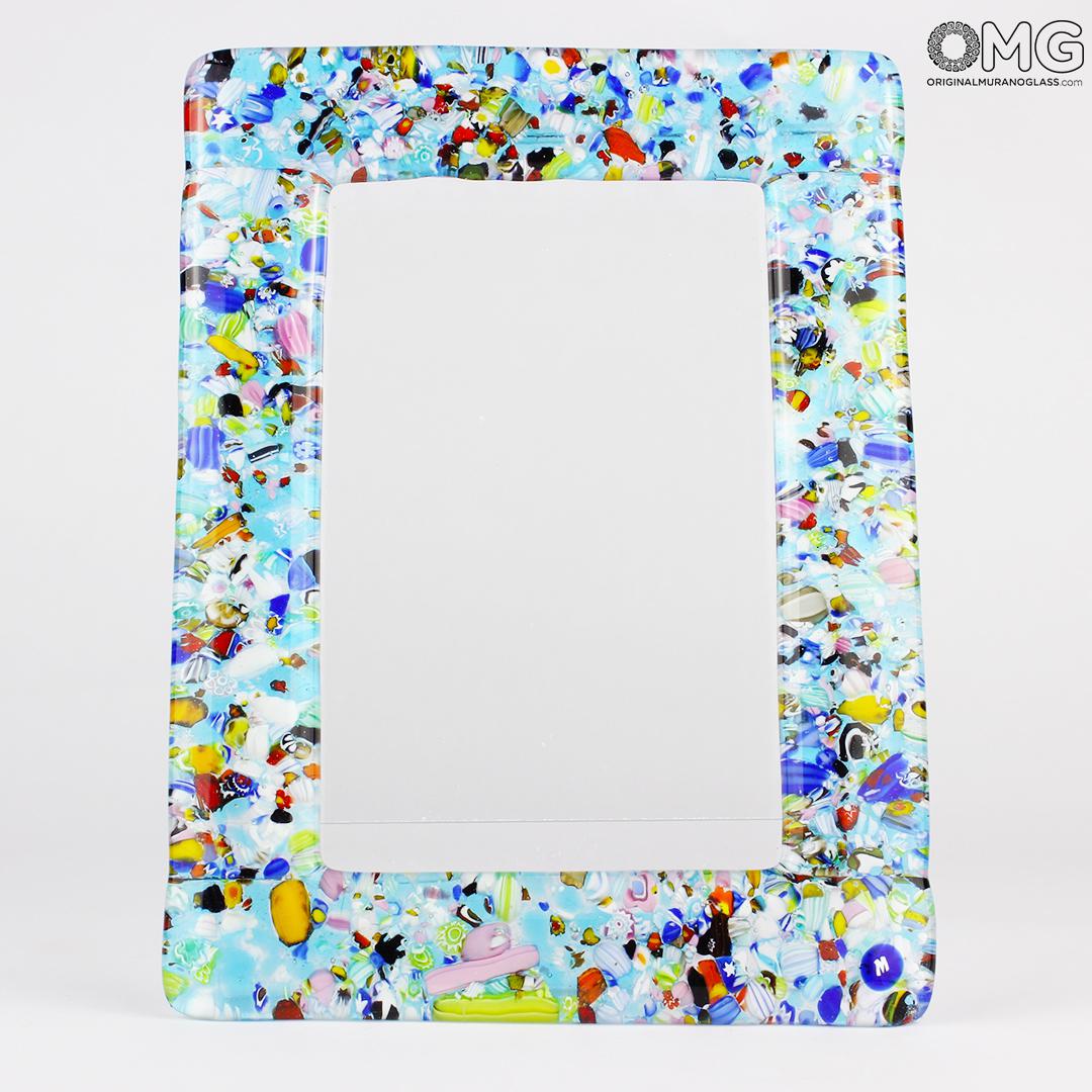 1910 ORIGINALMURANOGLASS Фоторамка Лазурная Фантазия - муранское стекло 12 см  - Вид №1