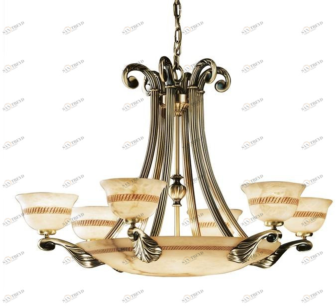 Possoni Illuminazione Атласная люстра с алебастром Vivienne 2500/6+6 