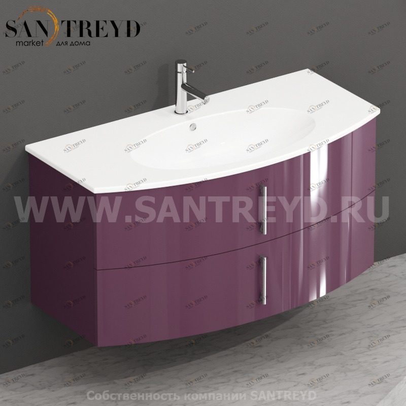 MDMC10Y082 Тумба с двумя ящиками 100 см фиолетовая Globo 4ALL Италия Ceramica Globo