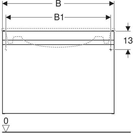 869558000 Шкафчик для встраиваемой раковины Geberit Renova Plan, с одним выдвижным и одним внутренним выдвижным ящиком Geberit  - Вид №3