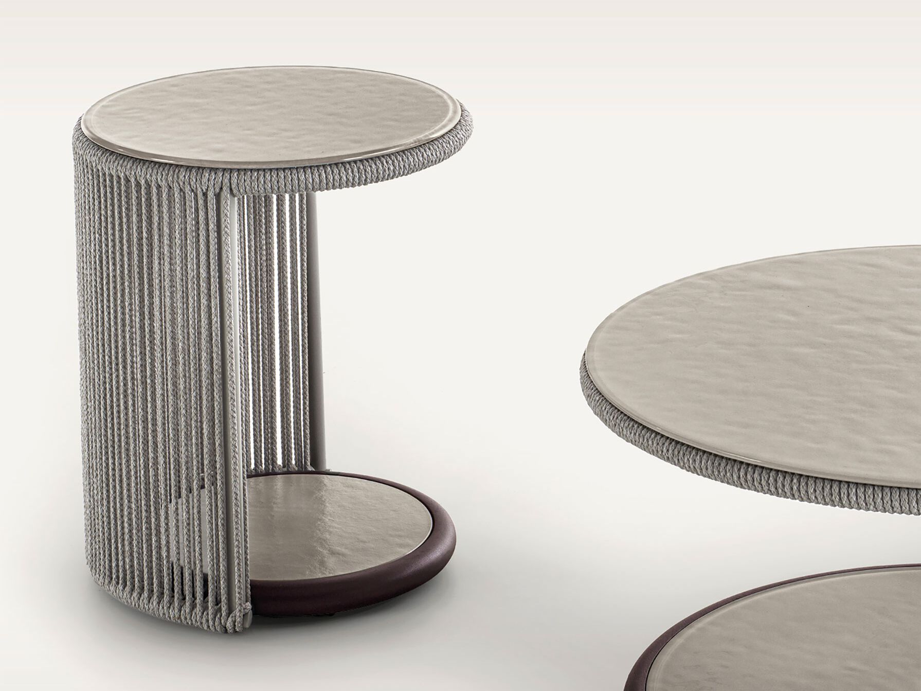 Высокий садовый стол из стекла и ткани Longhi курорт ARCH-00006647