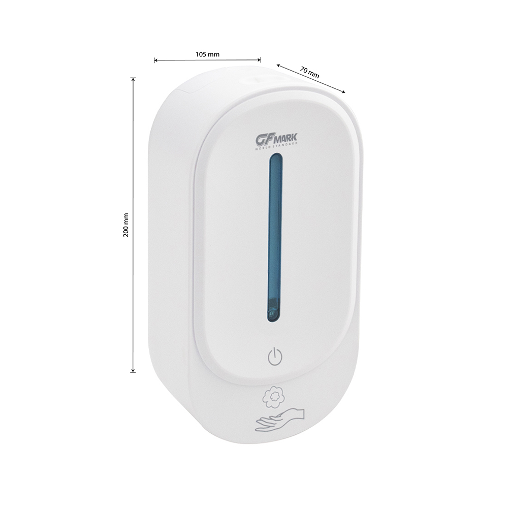 GFmark - Дозатор СЕНСОРНЫЙ, ПЕНА, пластик АБС, БЕЛЫЙ, большой, с полоской, 350 мл, код: 677  - Вид №6