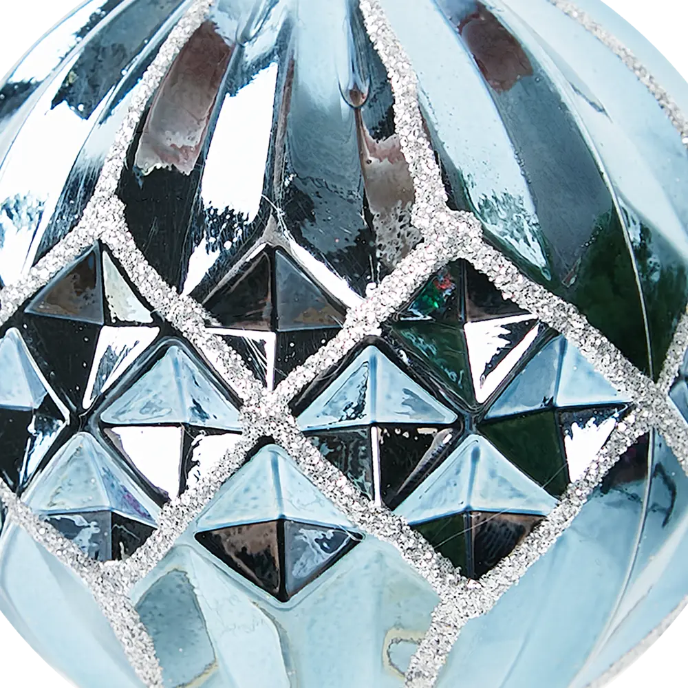 87036363 Елочное украшение Шар с объемным узором Christmas ø8 см цвет синий STLM-1485100 Santreyd  - Вид №1