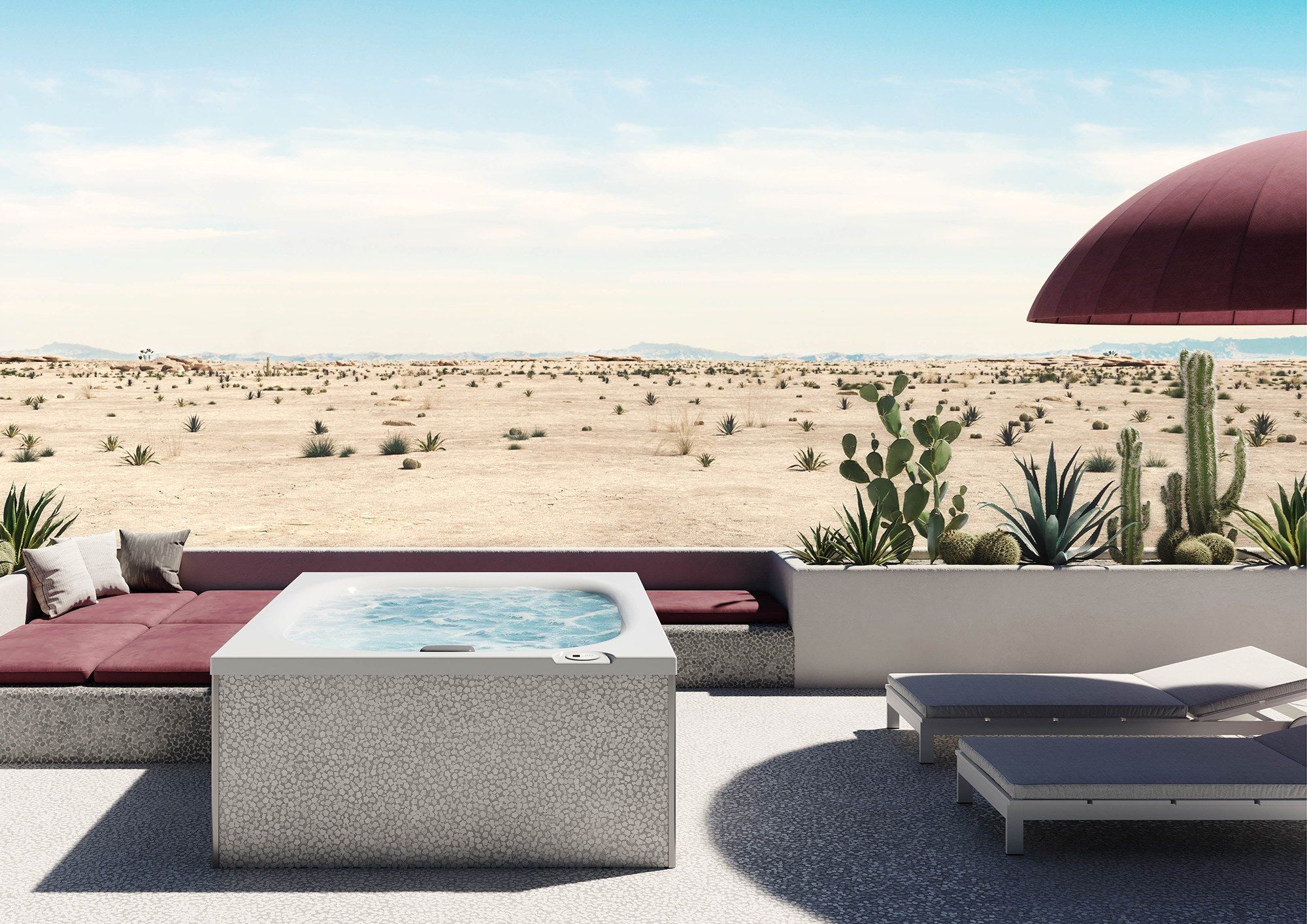 Надземный мини-бассейн с джакузи на 2 места Jacuzzi® дизайн ARCH-00026337 - Вид №1