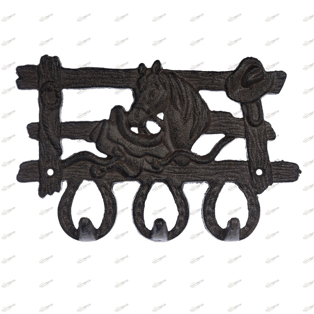 Вешалка настенная на 3 крючка черная 25 см "Ранчо" BLUMEN HAUS  00-3971636 Черный 