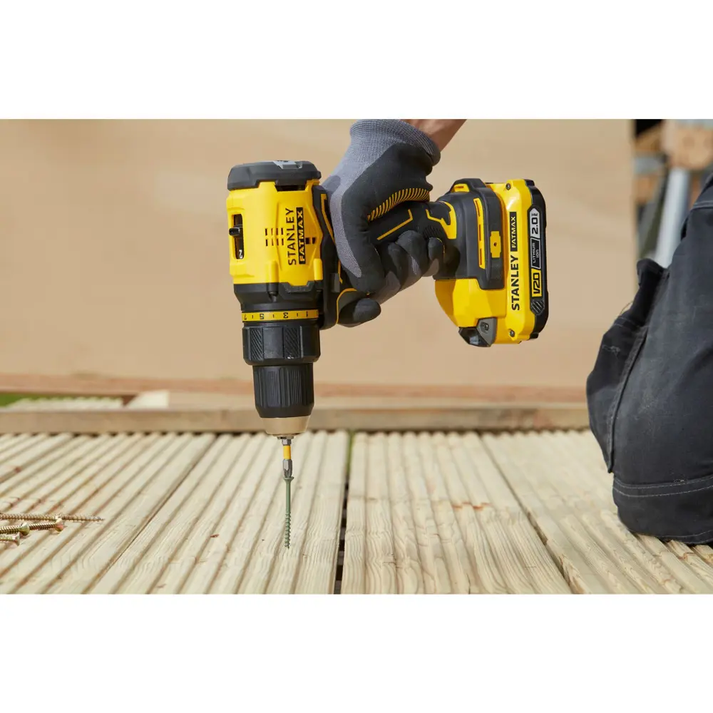 Дрель-шуруповерт аккумуляторная бесщеточная Stanley Fatmax SBD710D2K, 18 В Li-Ion 2x2 Ач STLM-2143486 - Вид №12