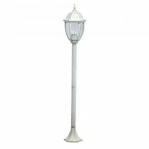 Уличный светильник парковый H 123 см белый "Фабур" 804041001 DE MARKT ПОД СТАРИНУ, СТОЛБ, ФОНАРЬ 00-3899130 Белый;прозрачный
