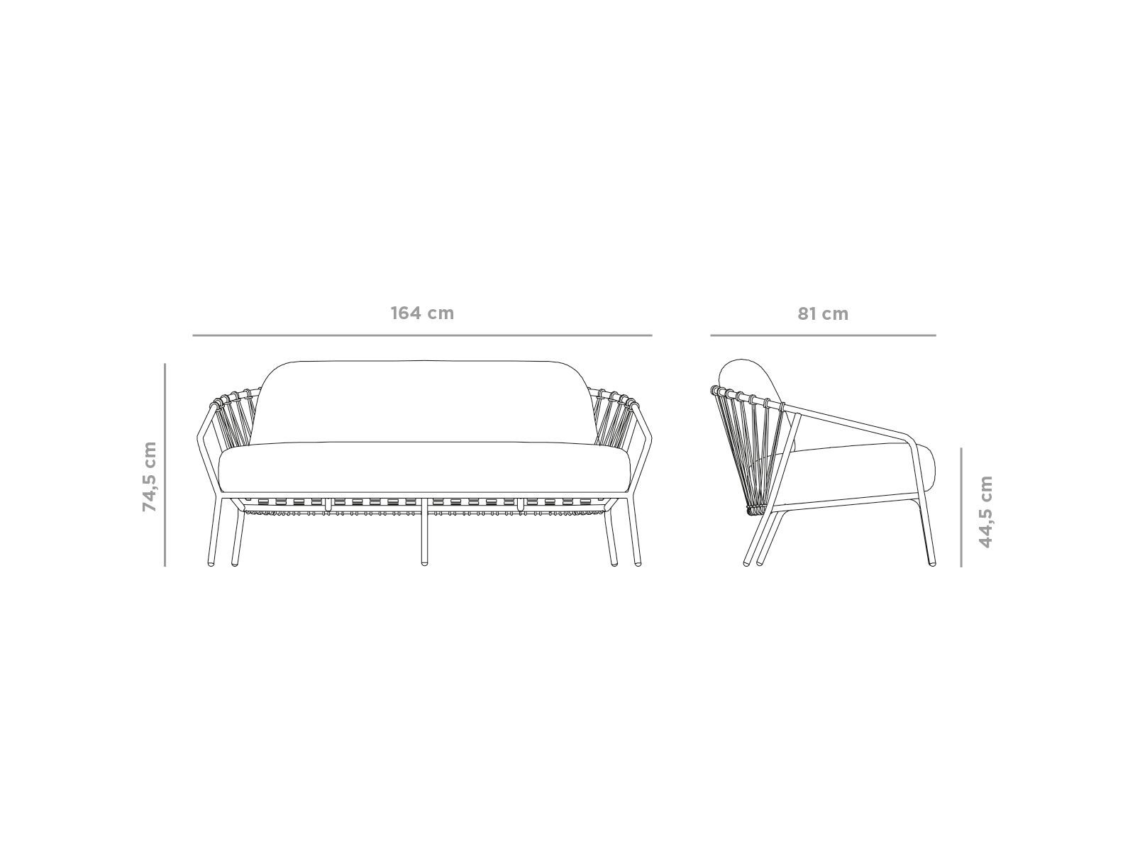 2-местный садовый диван из нержавеющей стали MUSOLA Baga ARCH-00103043 - Вид №9
