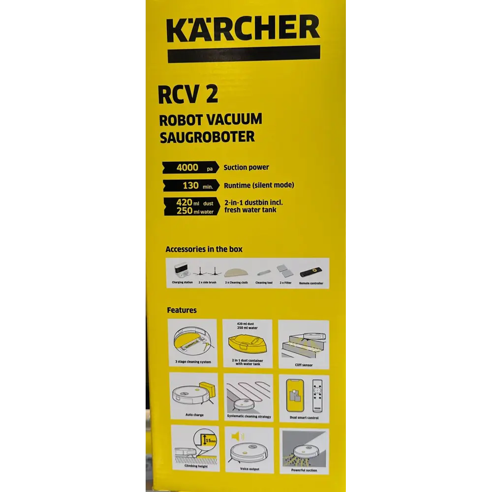 Робот-пылесос Karcher RCV 2 с функцией влажной уборки и Wi-Fi управлением 89385871 STLM-1490284 - Вид №11