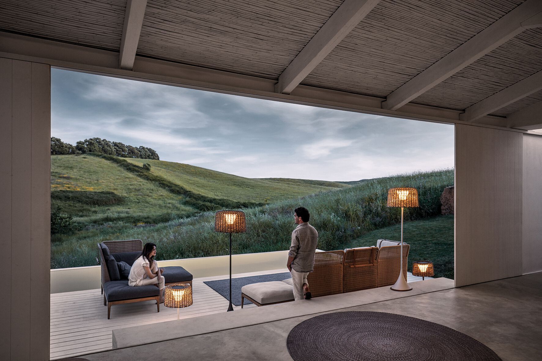 Плетеный и тканый модульный садовый диван Gloster ARCH-00081023 - Вид №5