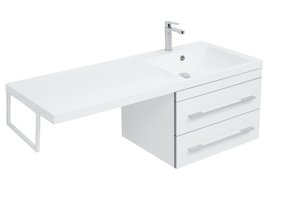 Тумба с раковиной Aquanet Верона 120 R белый (подвесная, 2 ящика) 0017666700239568 - Вид №12