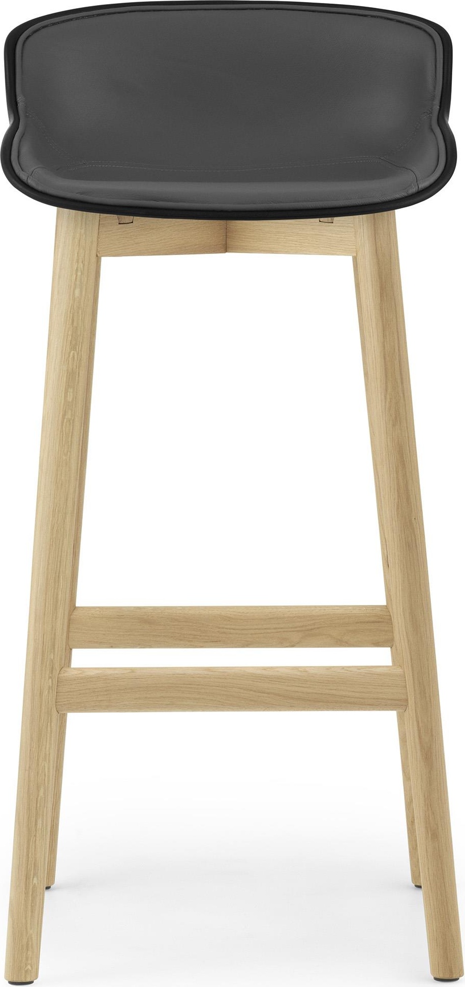 605182 Барный стул 75 см Дуб передняя обивка Черный / Ультра кожа Normann Copenhagen Hyg  - Вид №1