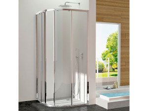 Алюминиевый и стеклянный угловой полукруглый душ с раздвижной дверью