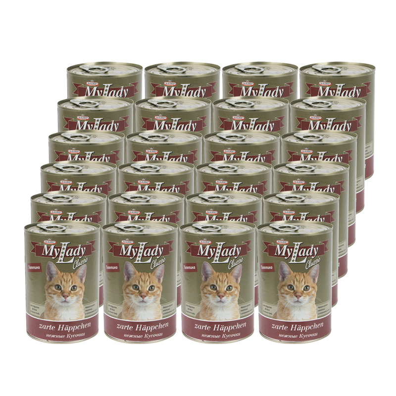 ПР0037896*24 Корм для кошек My Lady Classic кусочки в соусе, телятина конс. 415г (упаковка - 24 шт) Dr. ALDER`s 