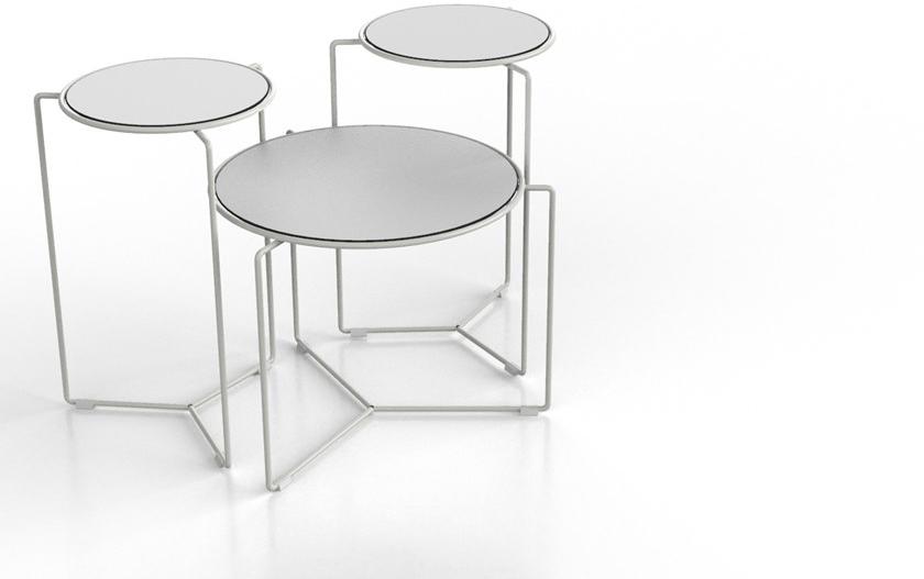 VAGHI Высокий круглый стол из ламината и металлической основы Filo Tm3 - Вид №3